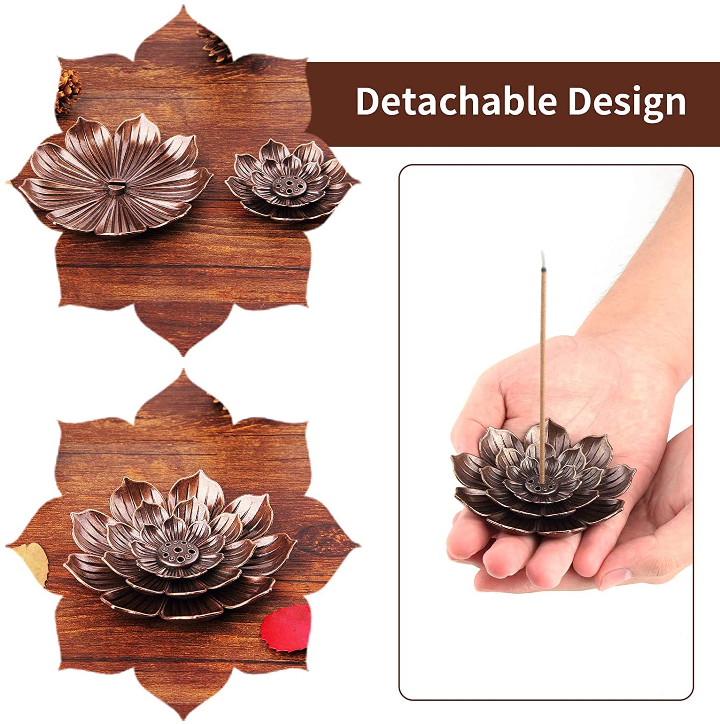 Metal Lotus Flower Holders (2-Pcs)